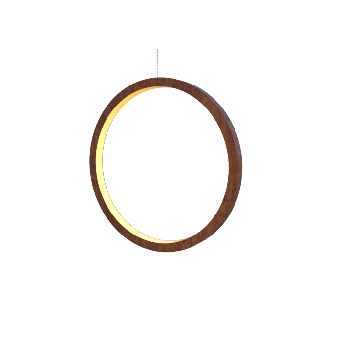 Pendente Fox Lustres Madeira Anel Vertical Led 54 watts 3000K Bivolt Ø900mm 5008