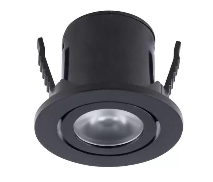 Mini Spot Opus LED (Kit 02 unidades) 1 watts 3000K Preto Ø37x29mm OPS 82659