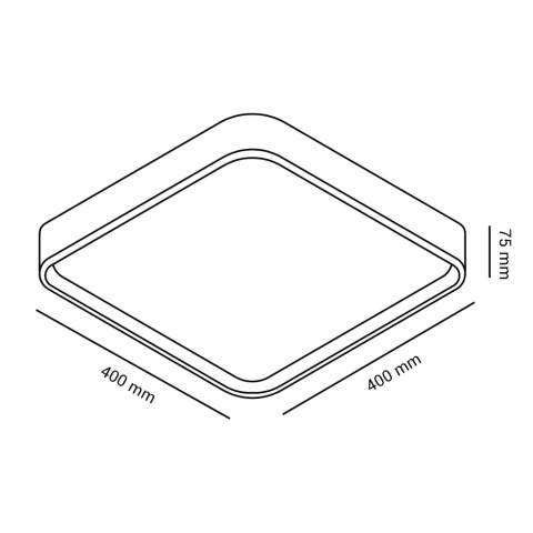 Plafon Opus LED White 24 watts 3000K Bivolt Difusor Cintilante 400x400mm Branco OPS 82833
