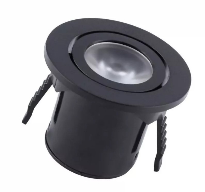 Mini Spot Opus LED (Kit 02 unidades) 1 watts 3000K Preto Ø37x29mm OPS 82659