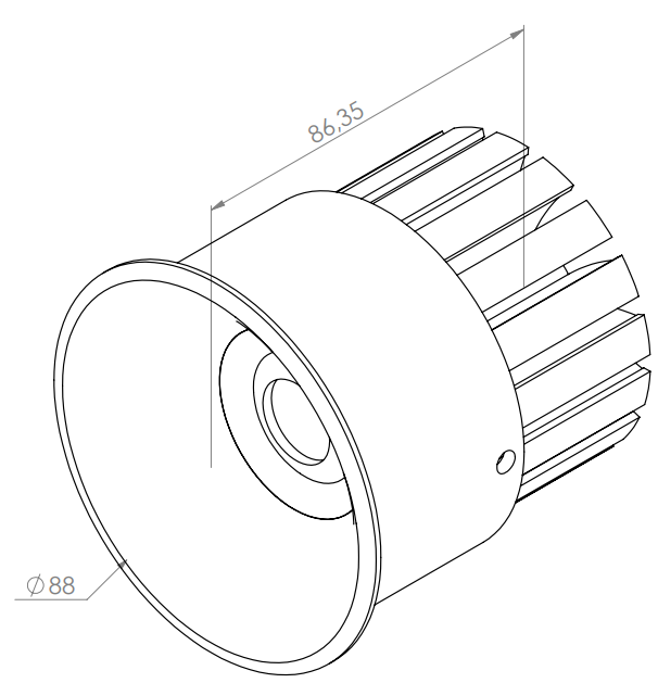 Embutido Teto Direct Light Sun 22 watts Bivolt 60° 2700K IRC90 Ø88x82mm DL TT16
