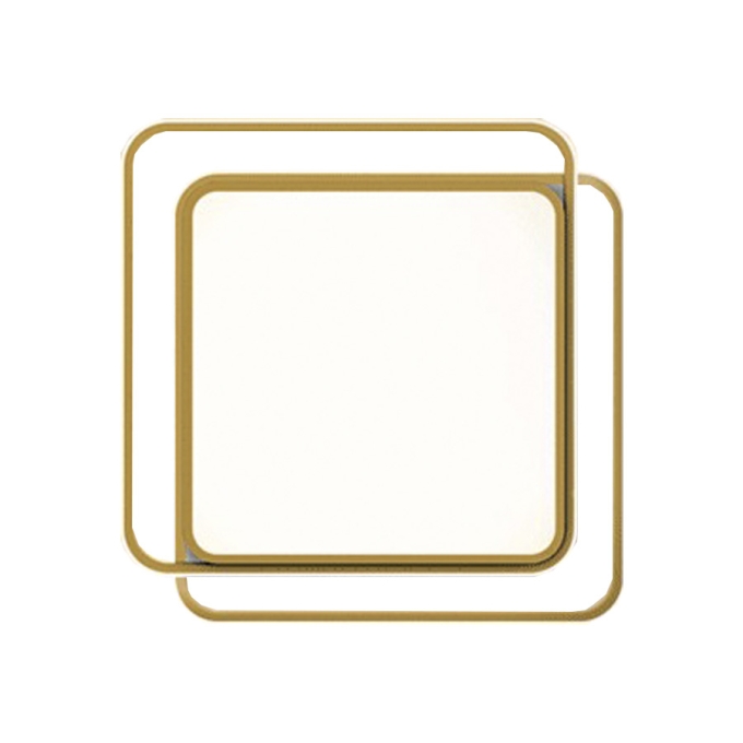 Plafon Opus LED Hoop Dourado 72 watts Multitemperatura Bivolt 380x380mm OPS 82925