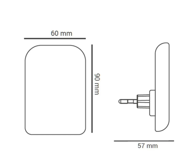 Luminária Noturna Opus LED Moon 1 watt 3000K 60x90mm OPS 33754
