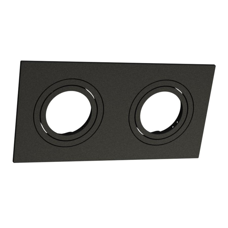 Spot Embutir Face Plana Moon Duplo Dicróica Preto 	98x190x35mm 1060578