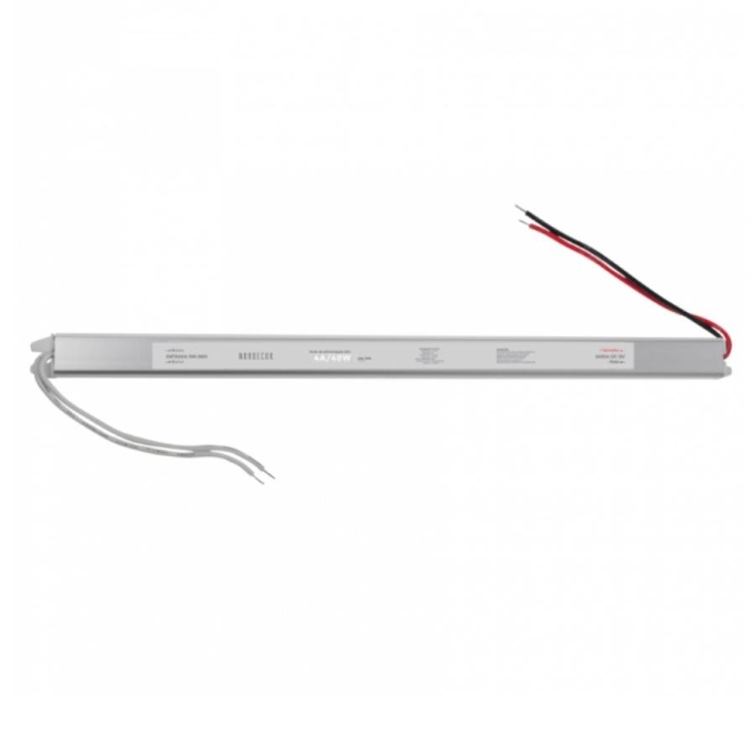 Fonte 12V Slim Nordecor 4A 48 watts IP20  315x25x20mm (Ultra Fina) 7016
