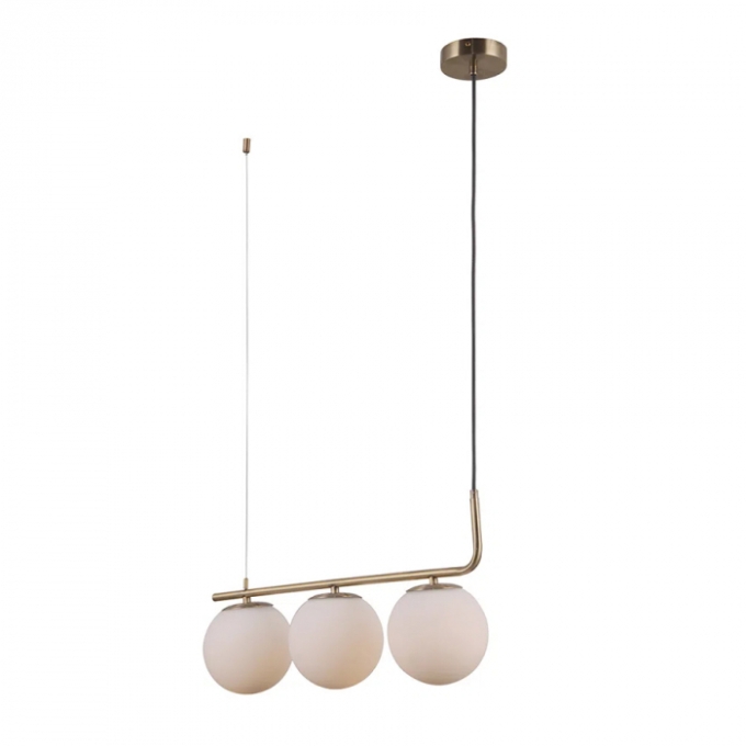 Pendente Bella Petit Poa French Gold e Branco 3L E27 600x150x270mm SQ001