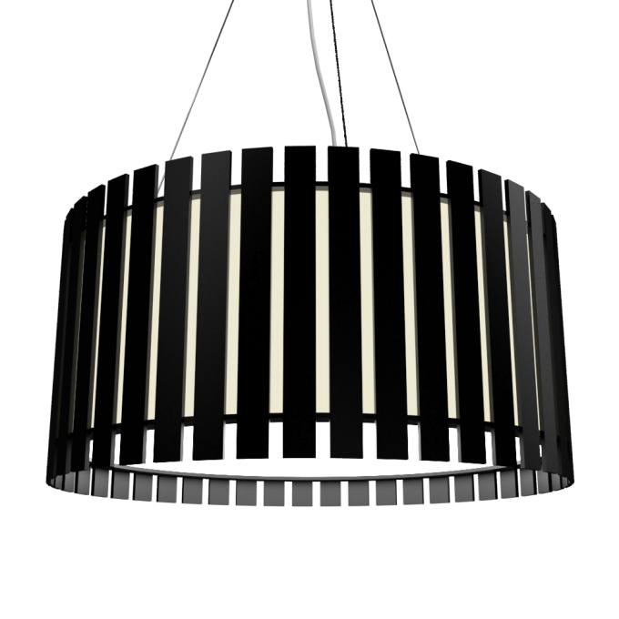 Pendente Accord Cilíndrico Ripado 52 watts 2700K Bivolt Ø700x220mm 1094LED