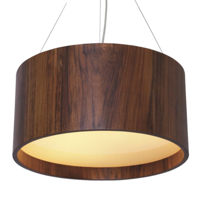 Pendente Accord Cilíndrico em Madeira 33 Watts 2700K Bivolt  Ø500x250mm 202LED