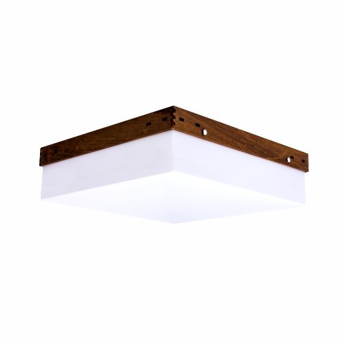 Plafon Accord Cachepot Madeira e Acrílico 13 watts 2700K Bivolt  300x300x120mm 539LED