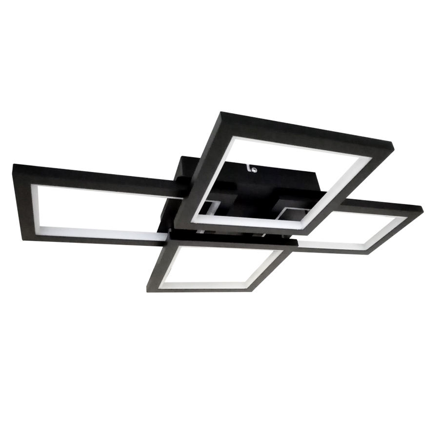 Plafon Sobrepor Nitrolux Preto 50 watts 4000K Bivolt 570x430x70mm 4002 
