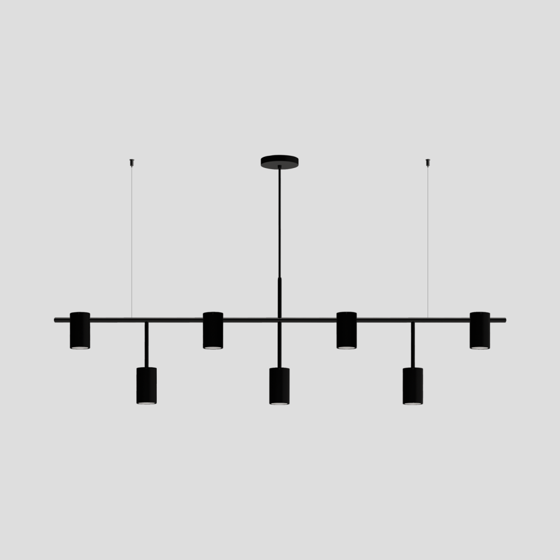 Pendente Montare Lyra 7L Dicroica MR16 1400x100x400mm 301140