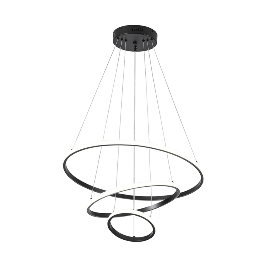 Pendente Nitrolux Anéis 45 watts Preto Multitemperatura Ø600/400/200mm 5710
