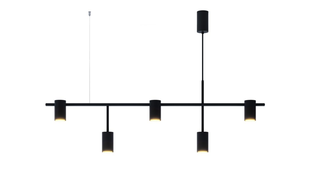 Pendente Montare Lyra 5L Dicroica MR16 1200x100x400mm 300120