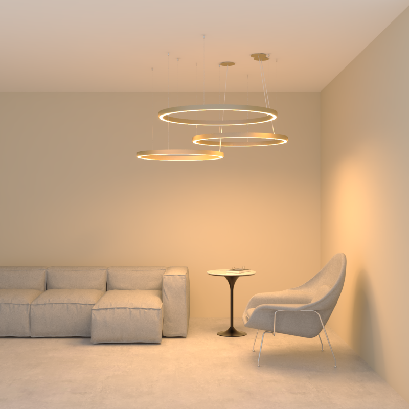 Pendente Accord Anel Frame Luz para Baixo 22 Watts 2700K Bivolt Ø600x40mm 1432LED