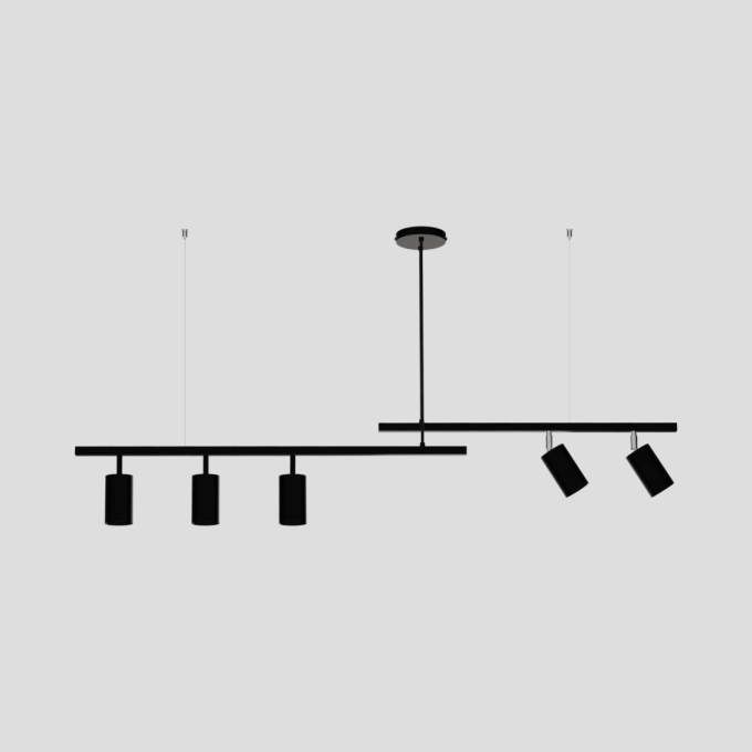 Pendente Montare Libra 5L Dicroica MR16 1400x100x250mm 325140