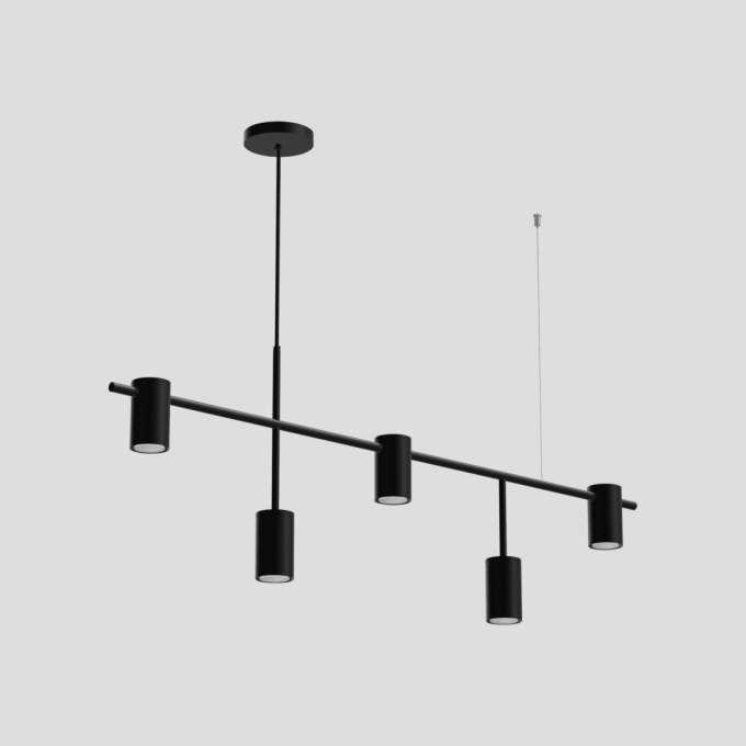 Pendente Montare Lyra 5L Dicroica MR16 1200x100x400mm 300120