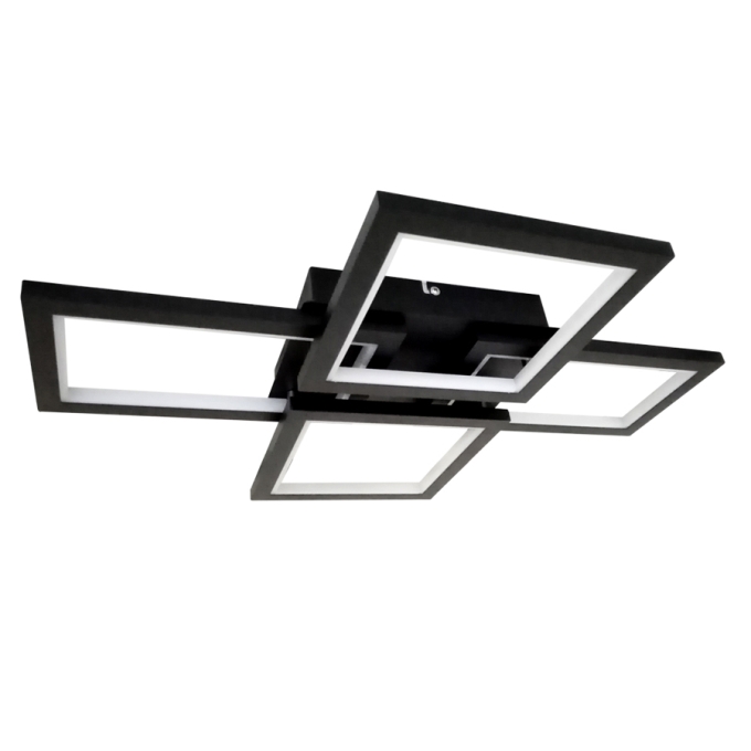 Plafon Sobrepor Nitrolux Preto 50 watts 4000K Bivolt 570x430x70mm 4002 
