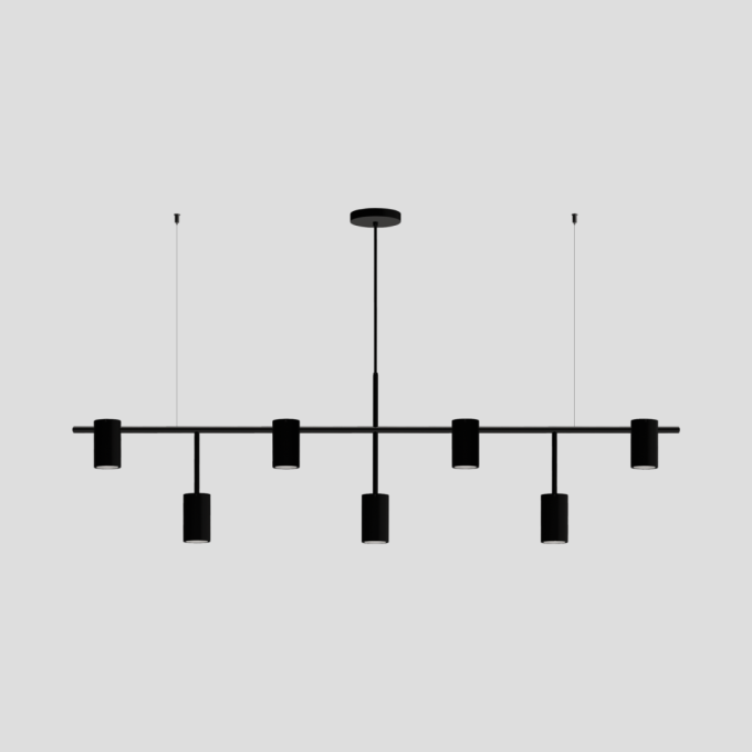 Pendente Montare Lyra 7L Dicroica MR16 1400x100x400mm 301140