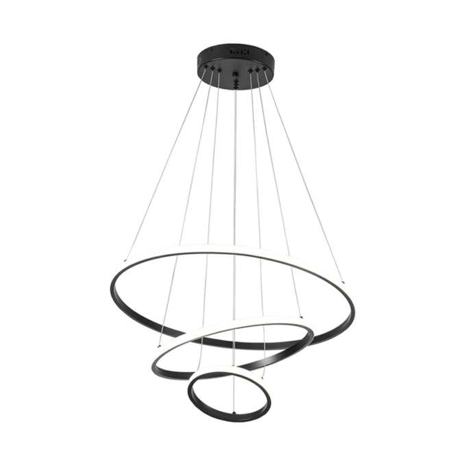 Pendente Nitrolux Anéis 45 watts Preto Multitemperatura Ø600/400/200mm 5710