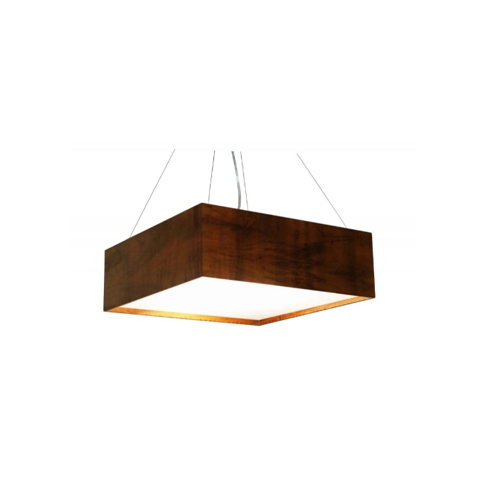 Pendente Fox Lustres Madeira Clean Quadrado 4L E27 500x500x150mm 800