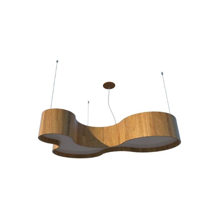 Pendente Fox Lustres Madeira Semi Cilíndrico 5L E27 210x810x560mm 530