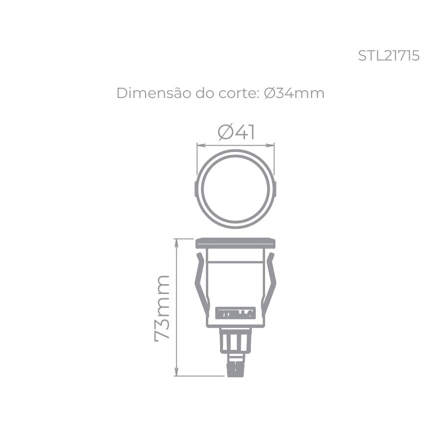 Balizador Solo Stella Way Ring 1 Watt 3000K IP67 24V Ø41x73mm Preto STL22715/30