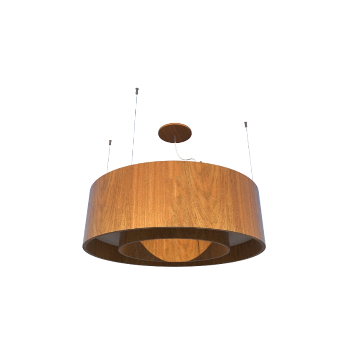 Pendente Fox Lustres Madeira Cilíndrico 5L E27 Ø600x210mm 630