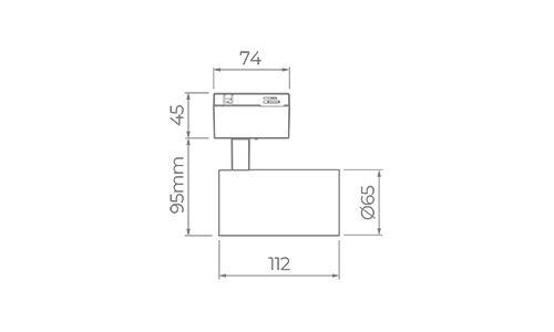 Spot para Trilho Stella Linha Trace Branco 7 watts 3000K Bivolt Ø65x112mm STL22417BR/30