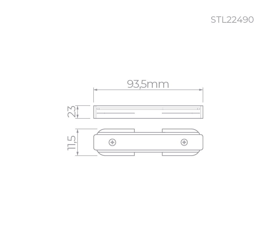 Conexão Reta Stella para Trilho Trace Branco STL22490BR