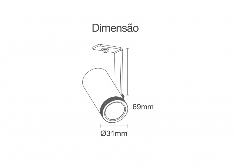 Spot Direcional Romalux Small Angle Branco 5 watts 2700K 27° a 60° Bivolt IP20 Ø30x69mm 80202