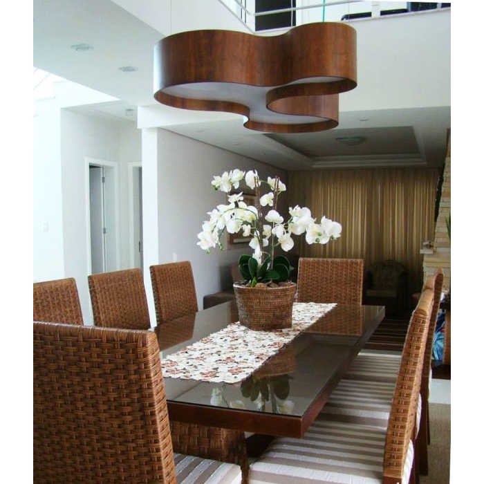 Pendente Fox Lustres Madeira Semi Cilíndrico 7L E27 210x1000x700mm 540