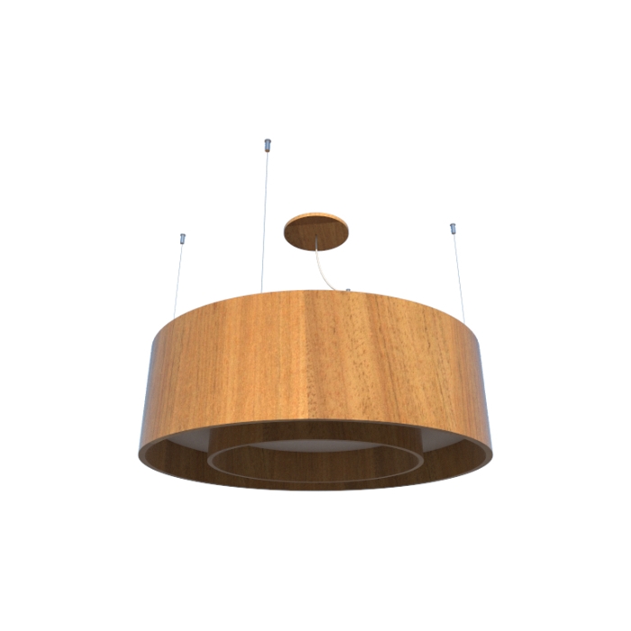 Pendente Fox Lustres Madeira Cilíndrico 5L E27 Ø600x210mm 600