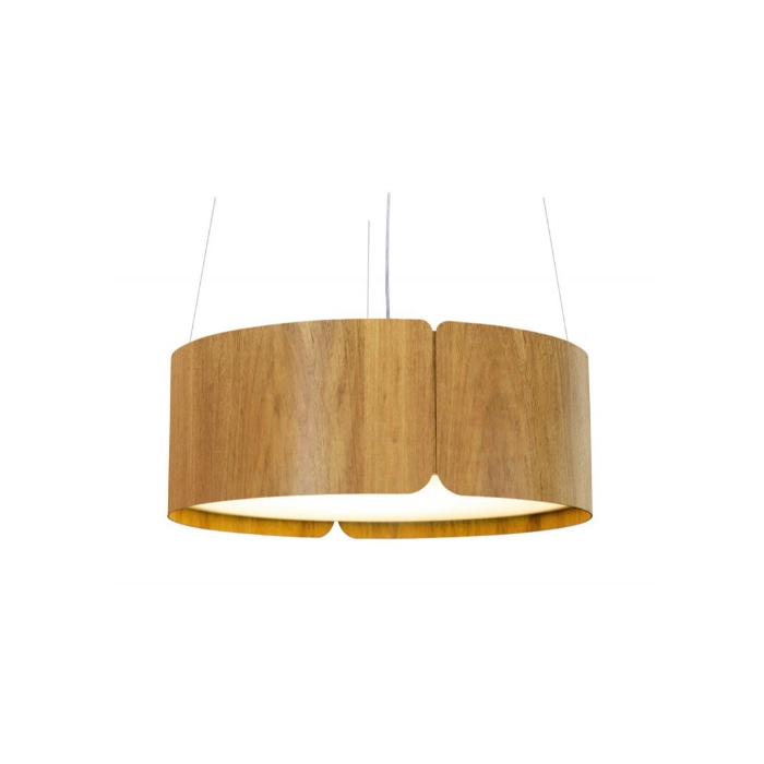 Pendente Fox Lustres Madeira Cilíndrico 4L E27 Ø500x210mm 661