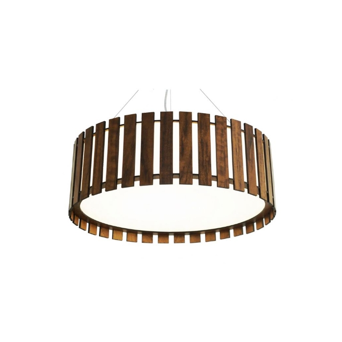 Pendente Fox Lustres Madeira Cilíndrico 6L E27 Ø800x210mm 692