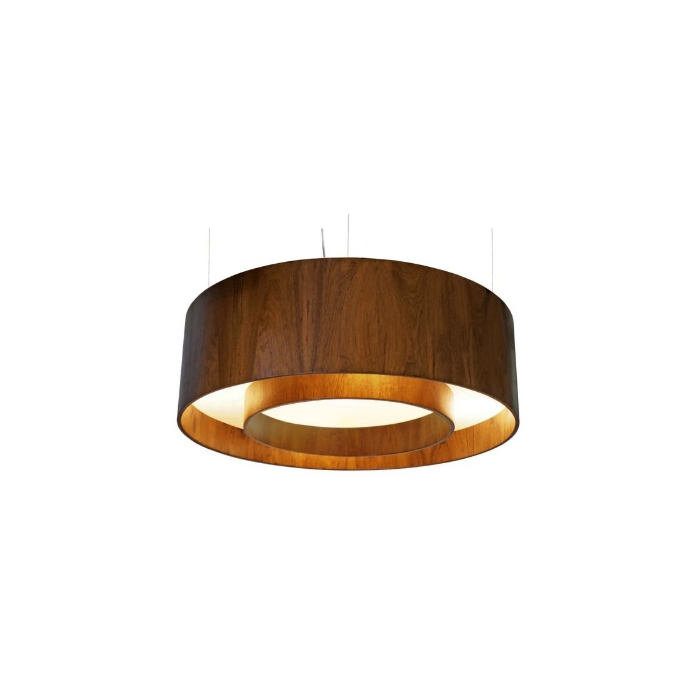 Pendente Fox Lustres Madeira Cilíndrico 5L E27 Ø600x210mm 600