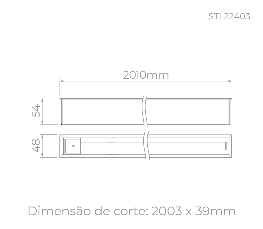 Trilho de Embutir Stella Trace 2 Metros Branco STL22403BR