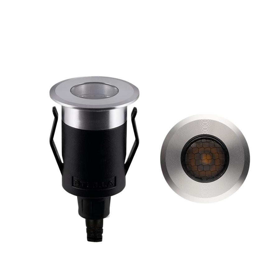 Balizador Solo Stella Way UP Recuado 1 Watt 3000K 24V Grade Antiofuscante Ø41x73mm Alumínio STL22712AL/30