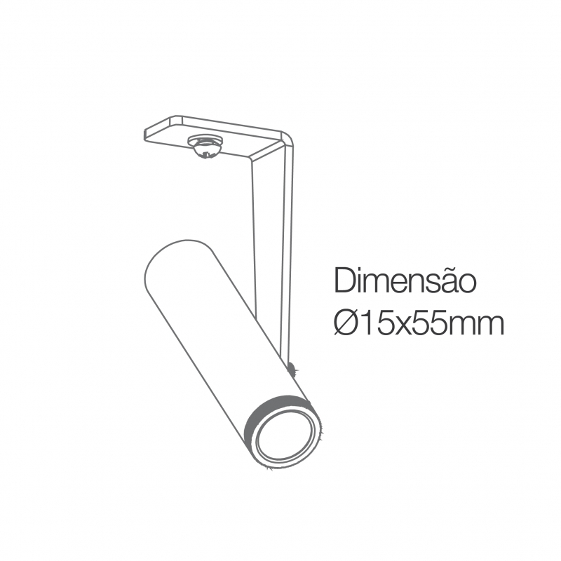 Mini Spot Direcional Romalux Angle Preto 2 watts 2700K 15° Bivolt IP20 Ø15x55mm Waldir Jr. 80212