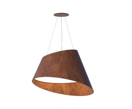 Pendente Fox Lustres Madeira Angular 4L E27 Ø530x350mm 955