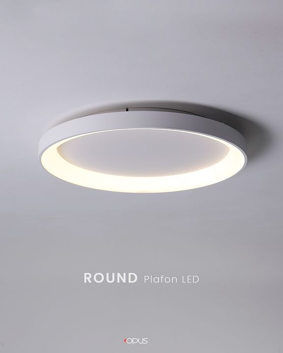 Plafon Sobrepor Opus LED Round Branco 36 watts 3000K Bivolt Ø480x65mm OPS 85483