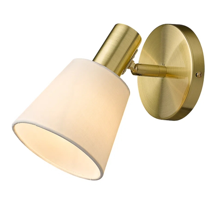Arandela Bella Pipe Dourado e Branco 1L E14 Ø120x210mm ME004W