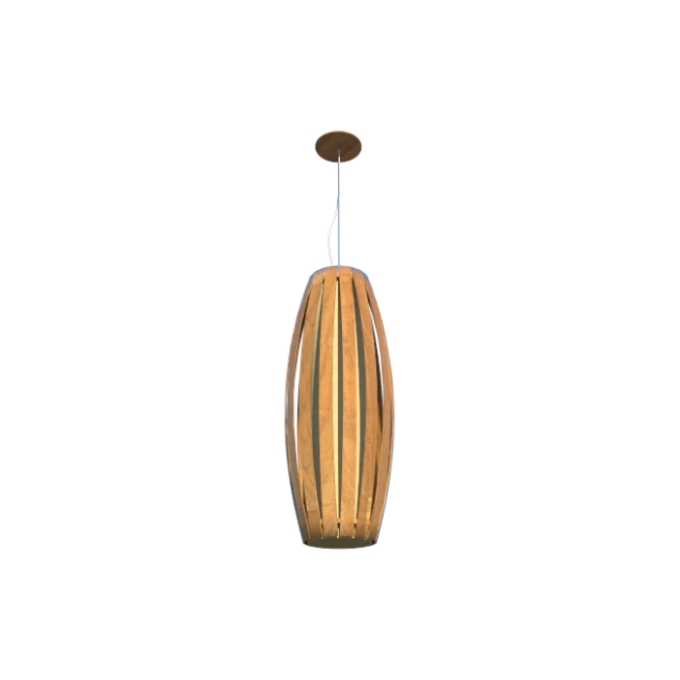 Pendente Fox Lustres Madeira Barril 1L E27 Ø270x700mm A90