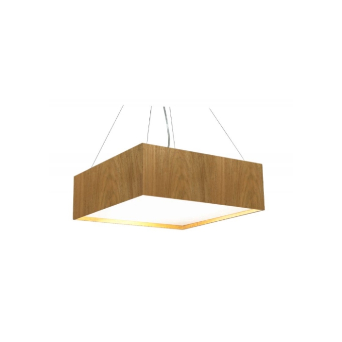 Pendente Fox Lustres Madeira Clean Quadrado 4L E27 500x500x150mm 800