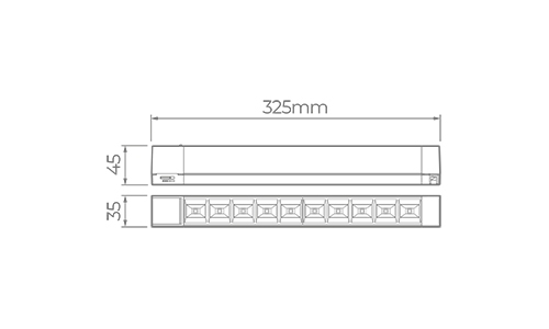 Luminária de Luz Pontual Stella Linha Trace Preto 14 watts 3000K Bivolt 325x45x35mm STL22466PTO/30