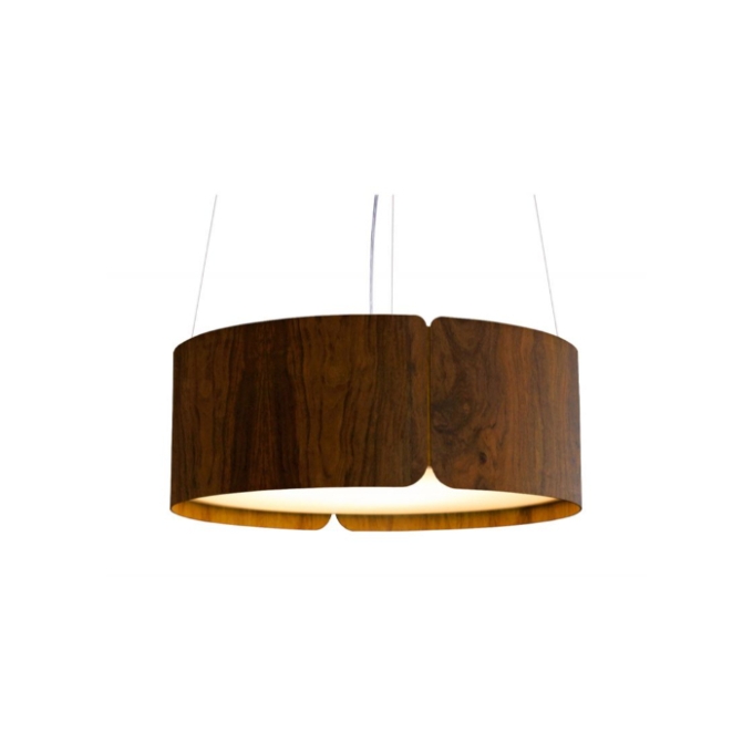 Pendente Fox Lustres Madeira Cilíndrico 6L E27 Ø700x210mm 663