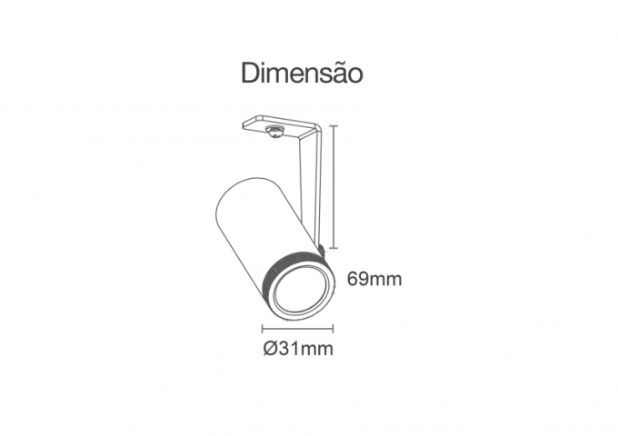 Spot Direcional Romalux Small Angle Externo Branco 5 watts 2700K 25° Bivolt IP67 Ø30x69mm 80227