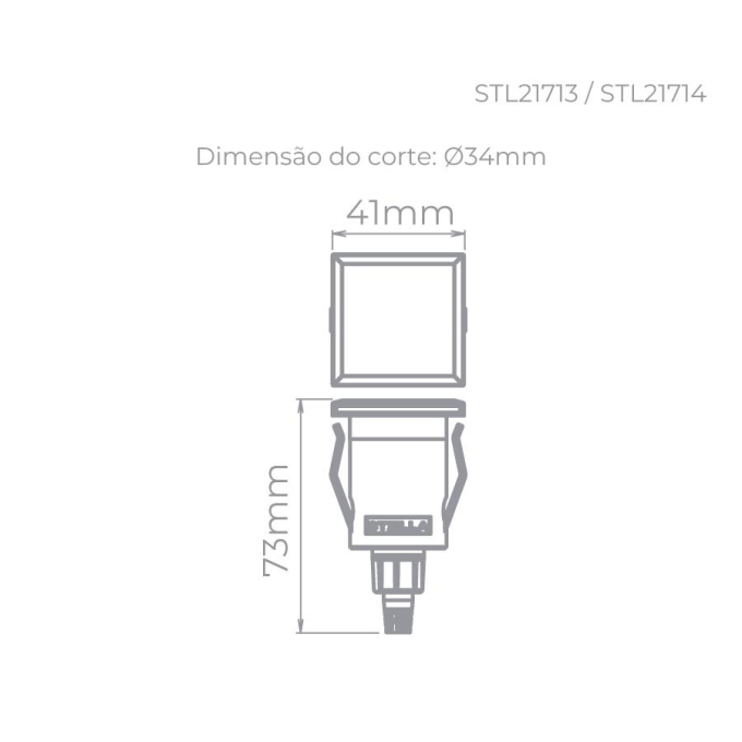 Balizador Solo Stella Way Side 1,5 Watt 3000K IP67 24V 41x73mm 2 Fachos Preto STL22714/30