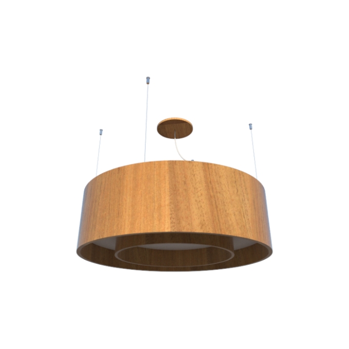 Pendente Fox Lustres Madeira Cilíndrico 6L E27 Ø700x210mm 610