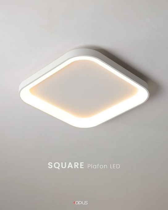 Plafon Sobrepor Opus LED Square Branco 36 watts 3000K Bivolt 480x480x65mm OPS 85469