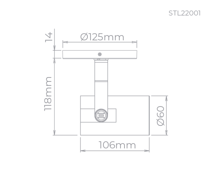 Spot Direcional Stella Flow Preto MR16 Dicróica GU10 Ø60x106mm STL22001PTO